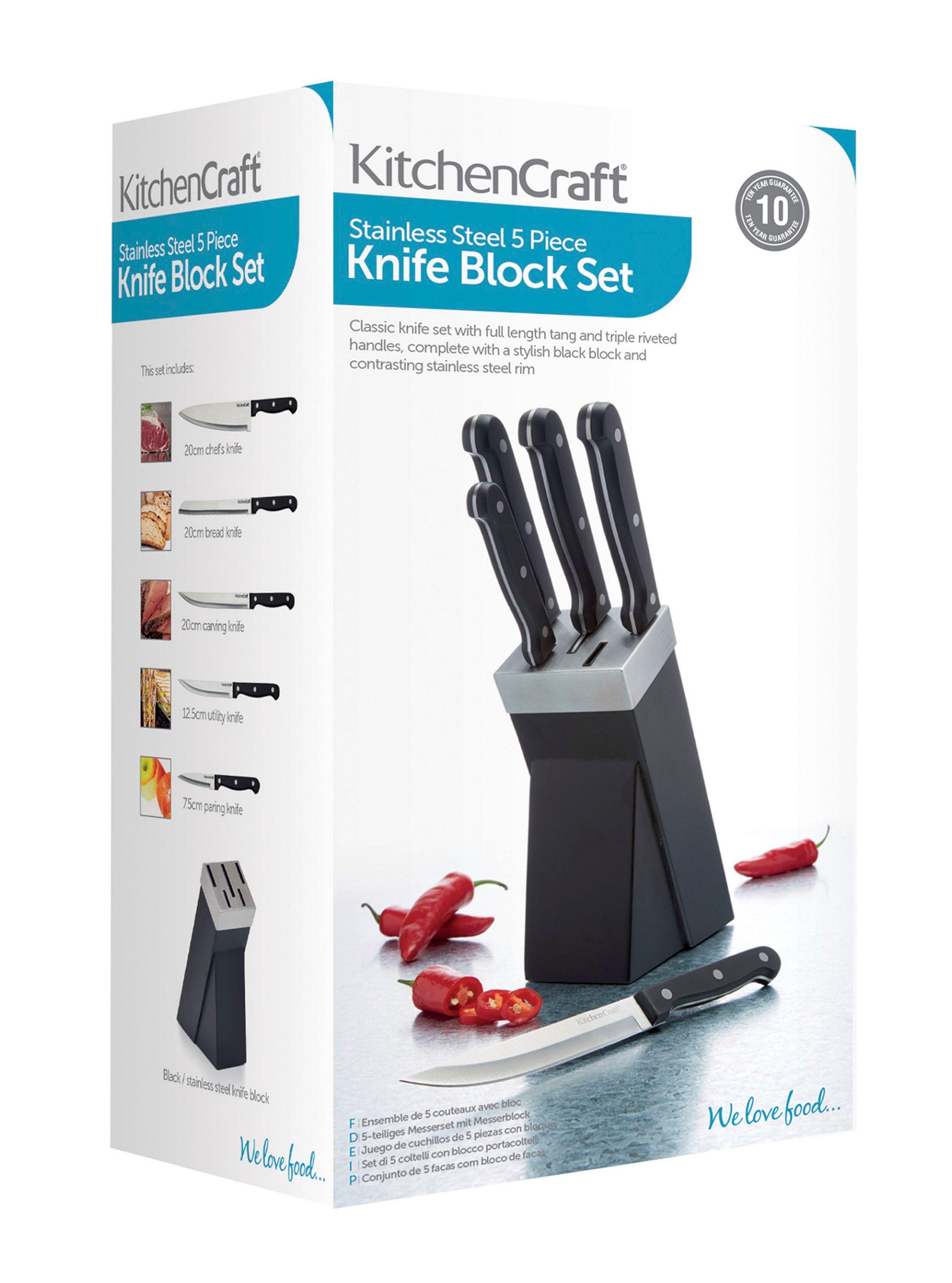 Set Kitchen Craft 5 Cuchillos Base Negra-1