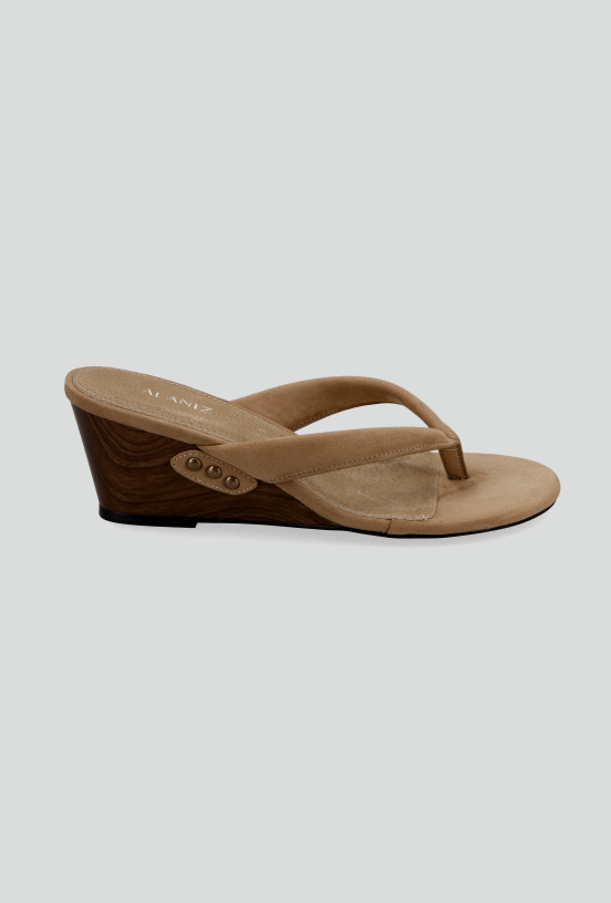 Sandalia Efecto Gamuza Flip Flop con Cuña Mujer-4