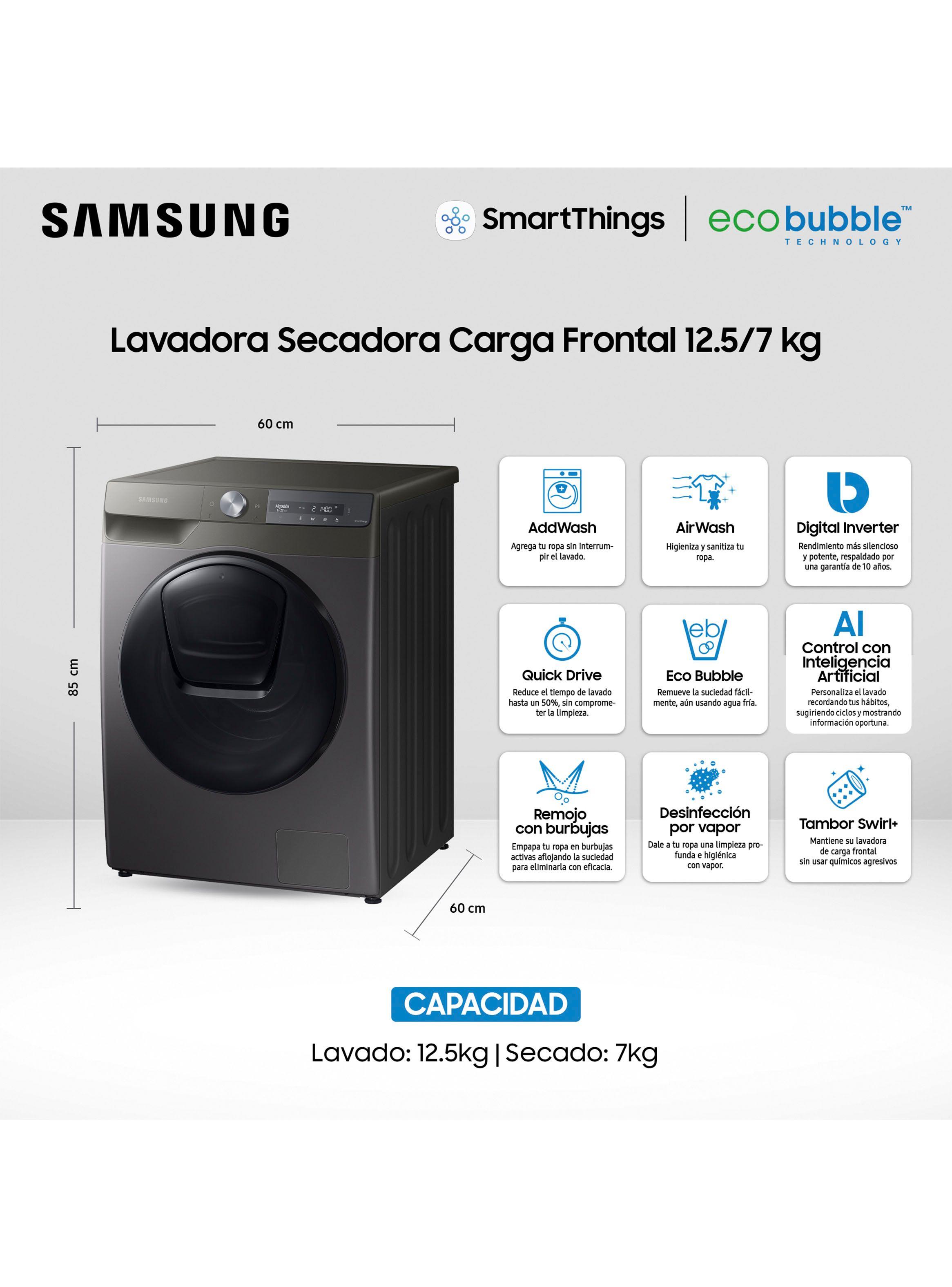 Lavadora-Secadora Frontal 12.5/7 kg con AI Control WD12T754DBN/ZS-1