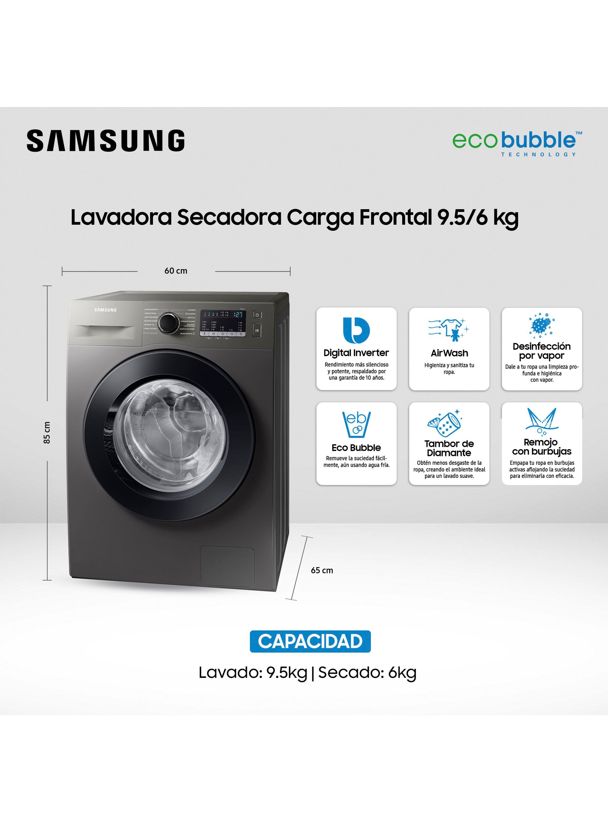 Lavadora-Secadora Frontal 9.5/6 kg con Eco Bubble WD95T4046CX/ZS-1