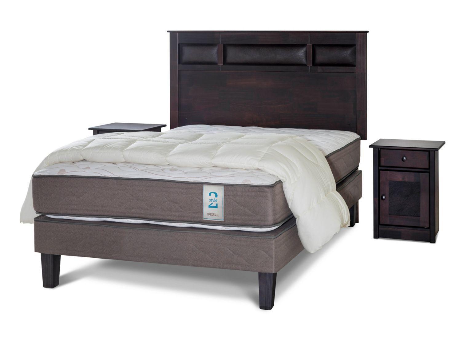 Cama Europea New Style 2 2 Plazas + Set Bilbao + Plumón-0