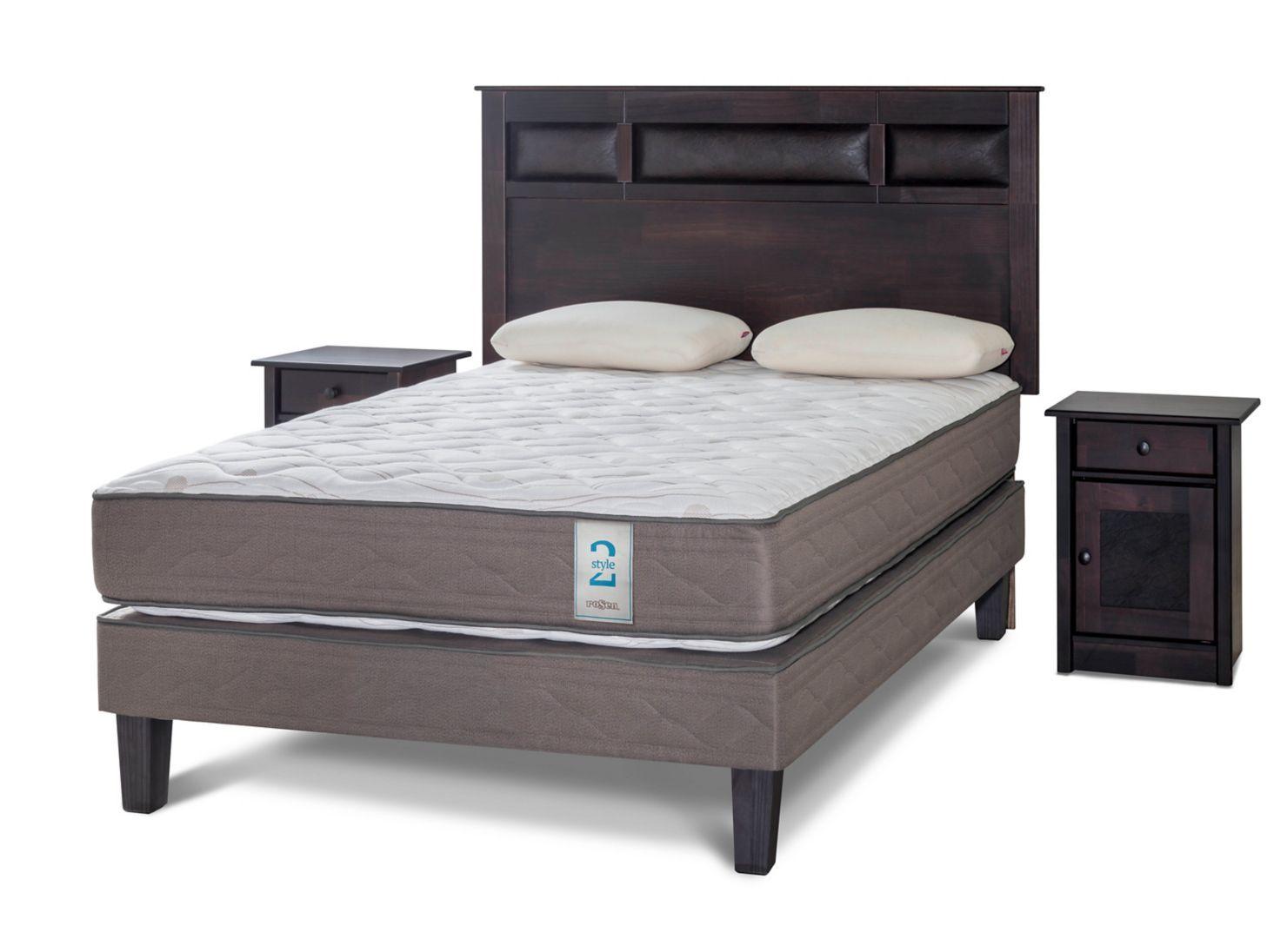 Cama Europea New Style 2 2 Plazas + Set Bilbao + Almohadas Memory Max-0