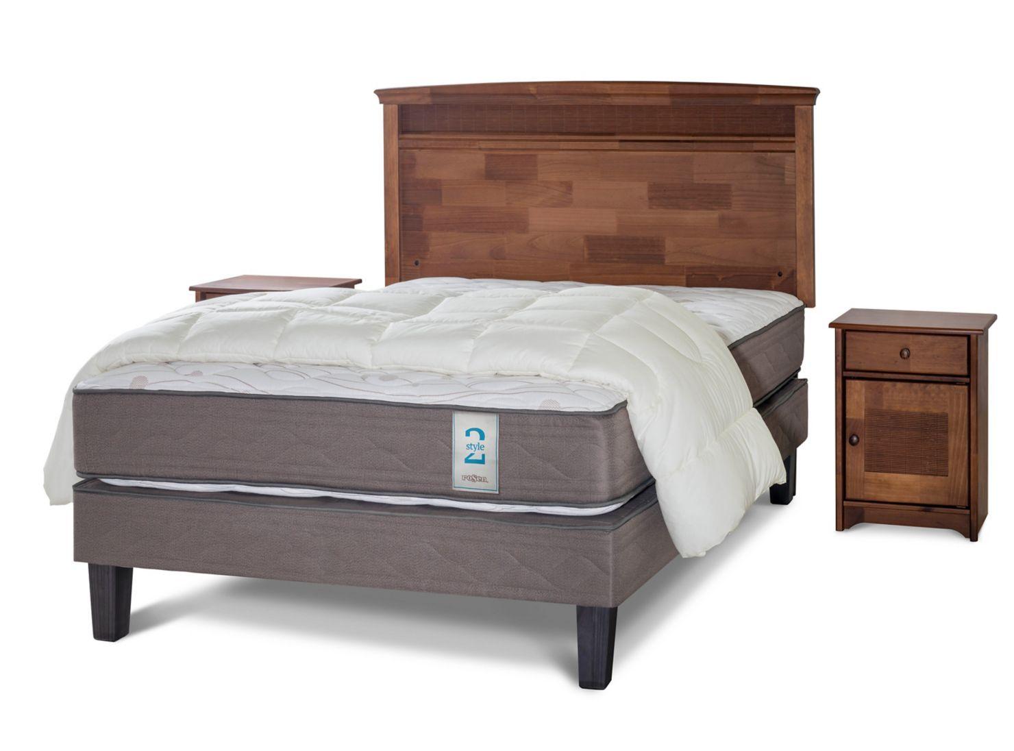 Cama Europea New Style 2 2 Plazas + Set Veneto + Plumón-0