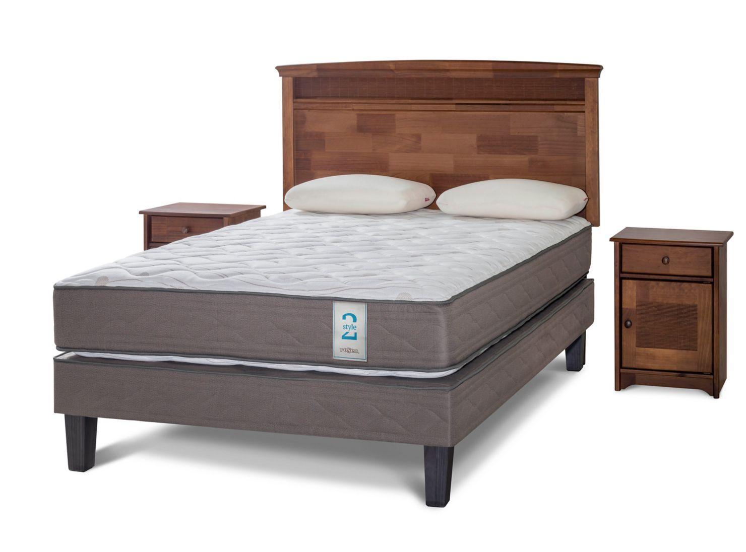 Cama Europea New Style 2 2 Plazas + Set Veneto + Almohadas Memory Max-0