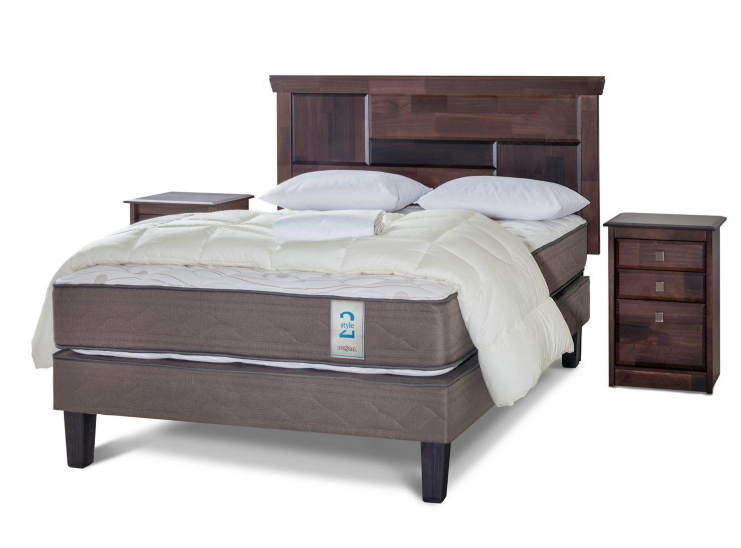 Cama Europea New Style 2 2 Plazas + Set Doménico + Set Textil-0