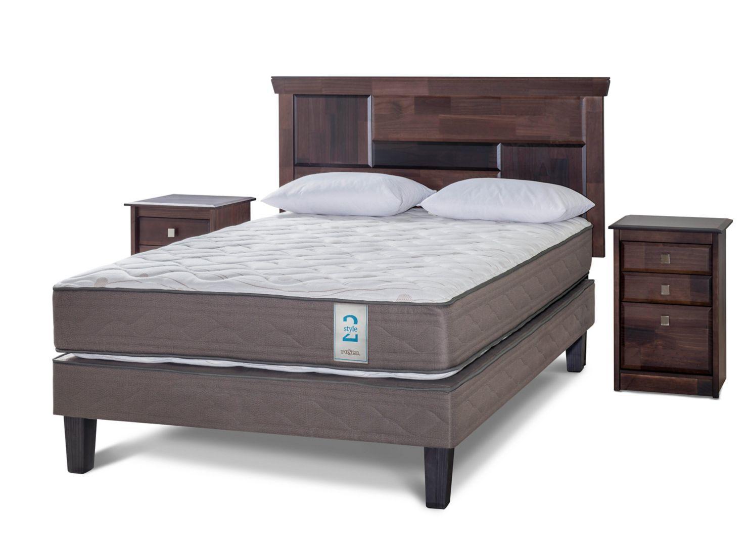 Cama Europea New Style 2 2 Plazas + Set Doménico + Almohadas-0