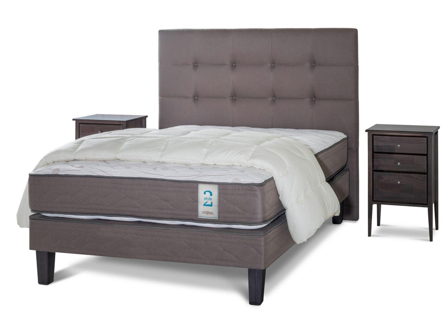 Cama Europea New Style 2 2 Plazas + Set Issey + Plumón-0