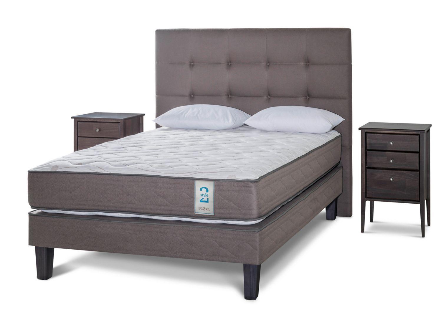 Cama Europea New Style 2 2 Plazas + Set Issey + Almohadas-0