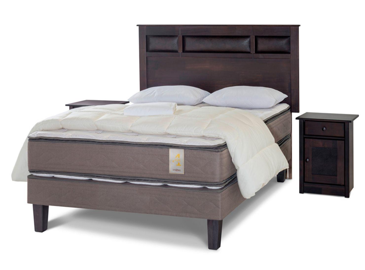 Cama Europea New Style 4 2 Plazas + Set Bilbao + Set Textil-0