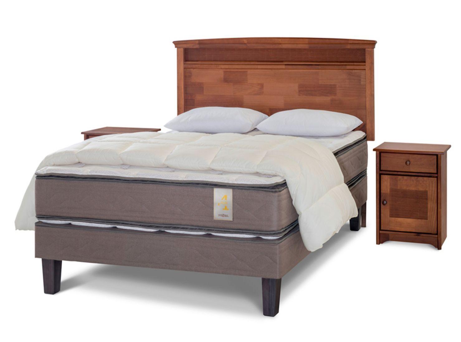 Cama Europea New Style 4 2 Plazas + Set Veneto + Plumón + Almohadas-0