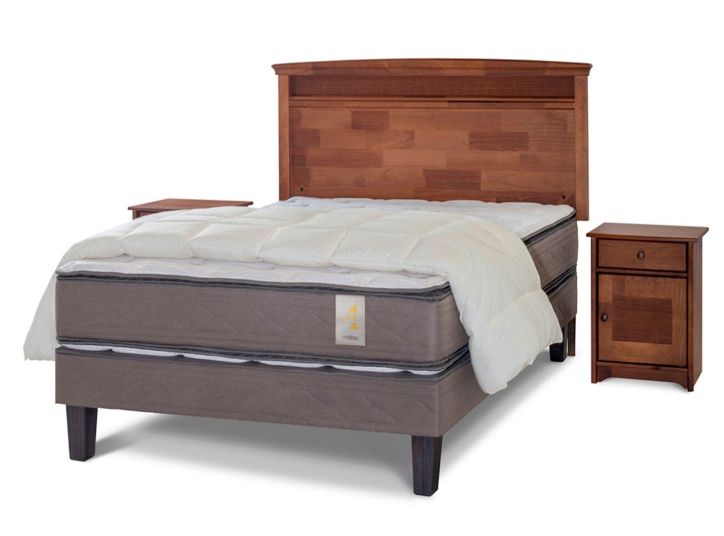 Cama Europea New Style 4 2 Plazas + Set Veneto + Plumón-0