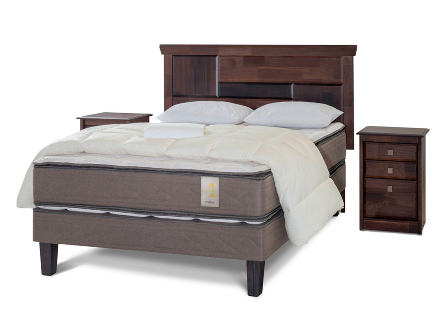 Cama Europea New Style 4 2 Plazas + Set Doménico + Set Textil-0