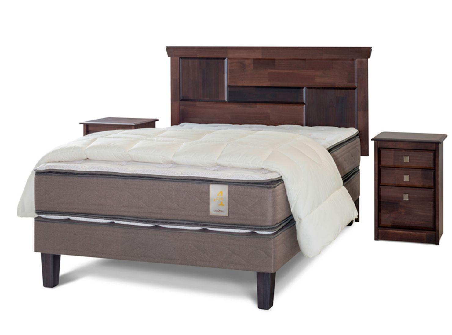 Cama Europea New Style 4 2 Plazas + Set Doménico + Plumón-0