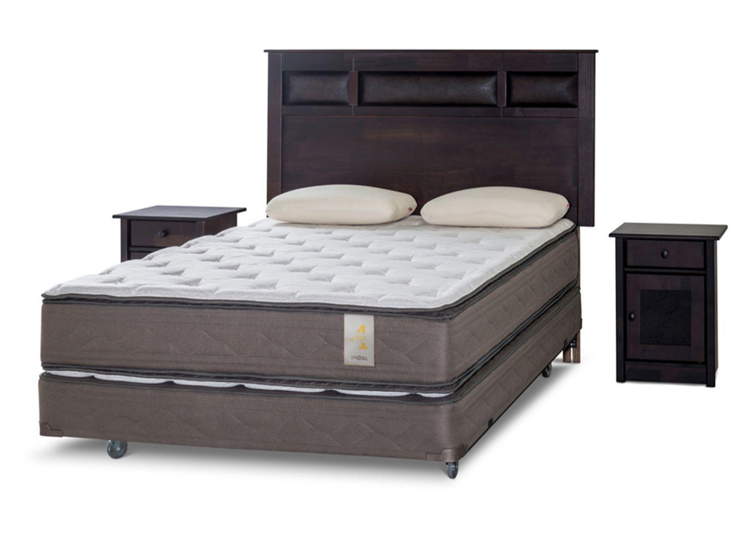 Box Spring New Style 4 2 Plazas + Set Bilbao + Almohadas Memory Max-0