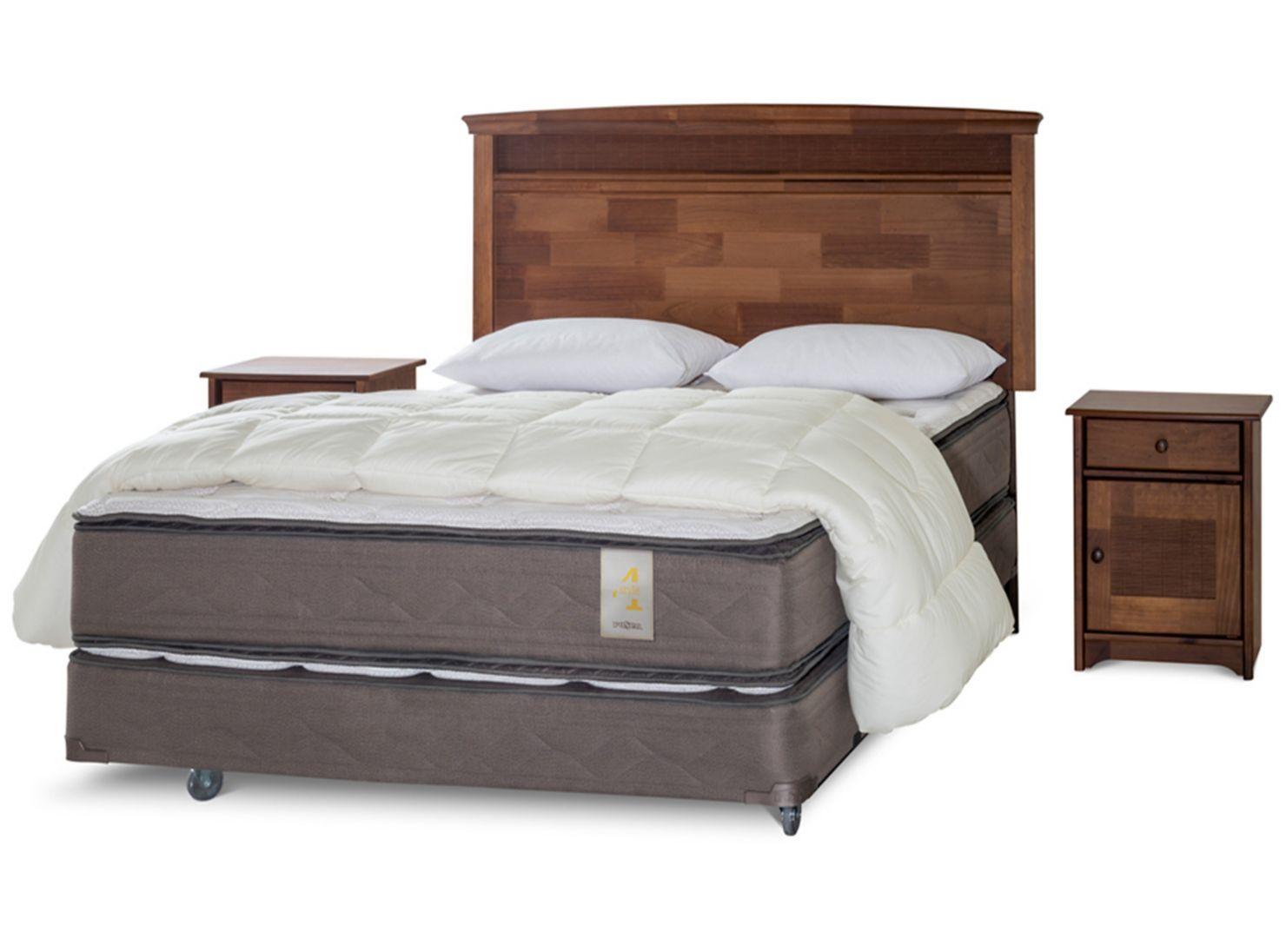 Box Spring New Style 4 2 Plazas + Set Veneto + Plumón + Almohadas-0