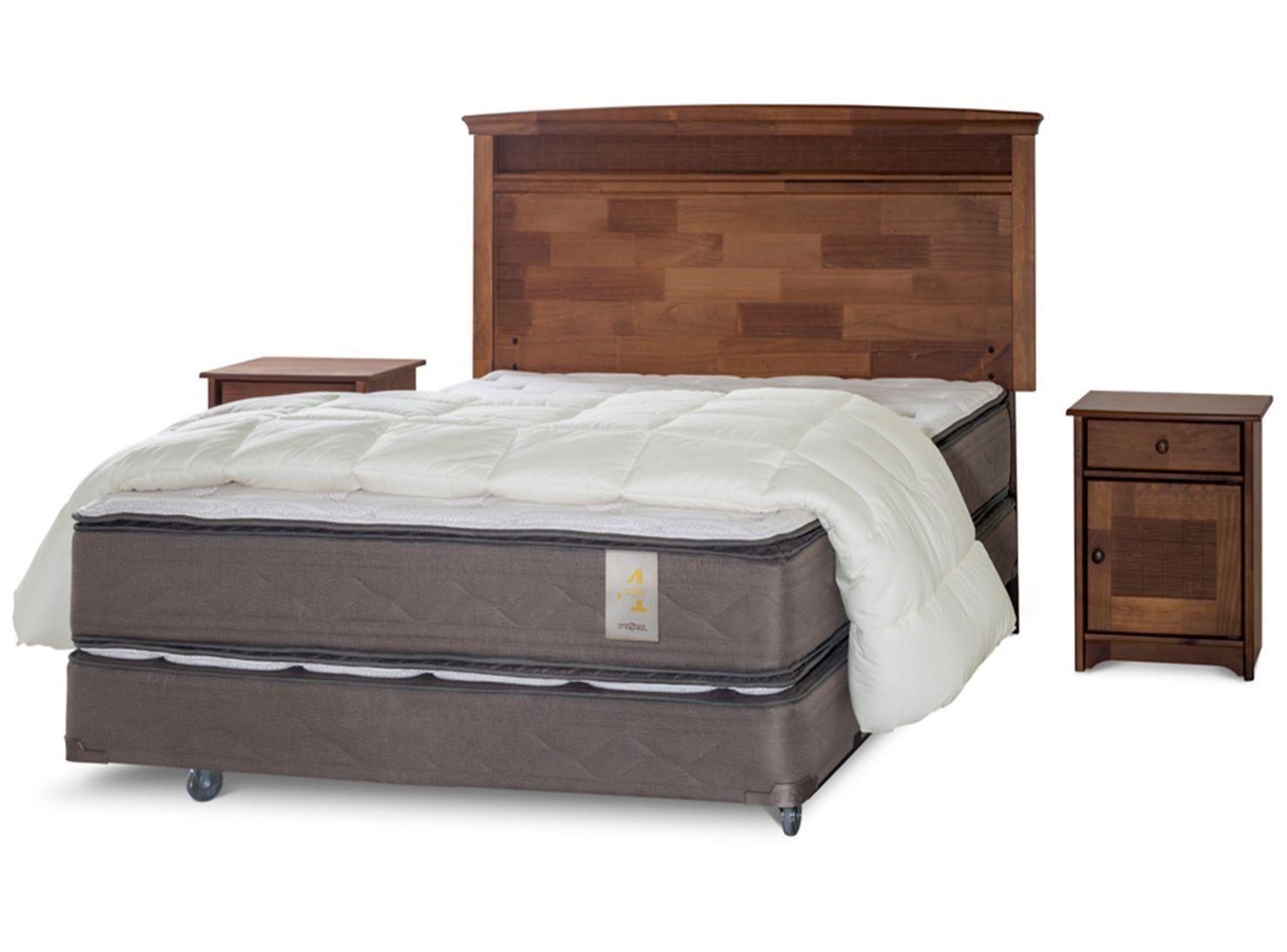 Box Spring New Style 4 2 Plazas + Set Veneto + Plumón-0