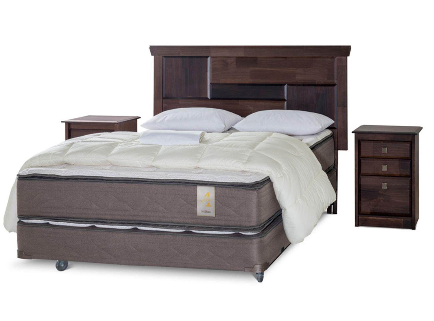 Box Spring New Style 4 2 Plazas + Set Doménico + Set Textil-0