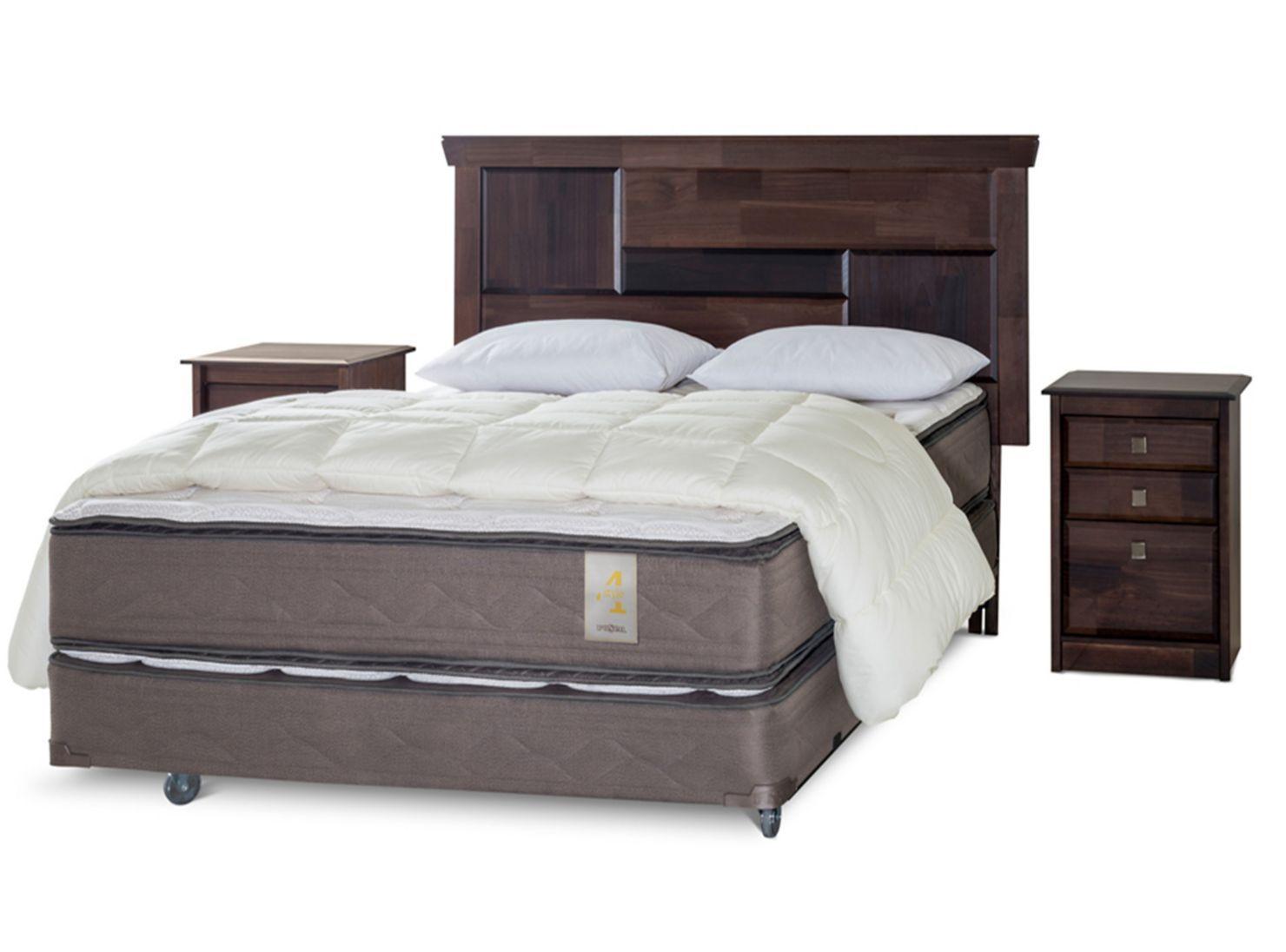 Box Spring New Style 4 2 Plazas + Set Doménico + Plumón + Almohadas-0