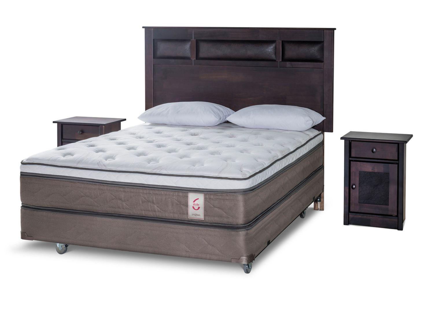 Box Spring New Style 6 2 Plazas + Set Bilbao + Almohadas-0