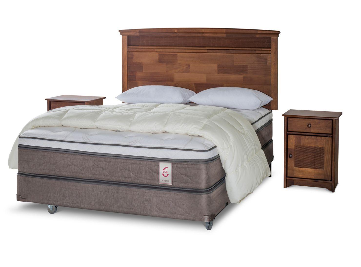 Box Spring New Style 6 2 Plazas + Set Veneto + Plumón + Almohadas-0