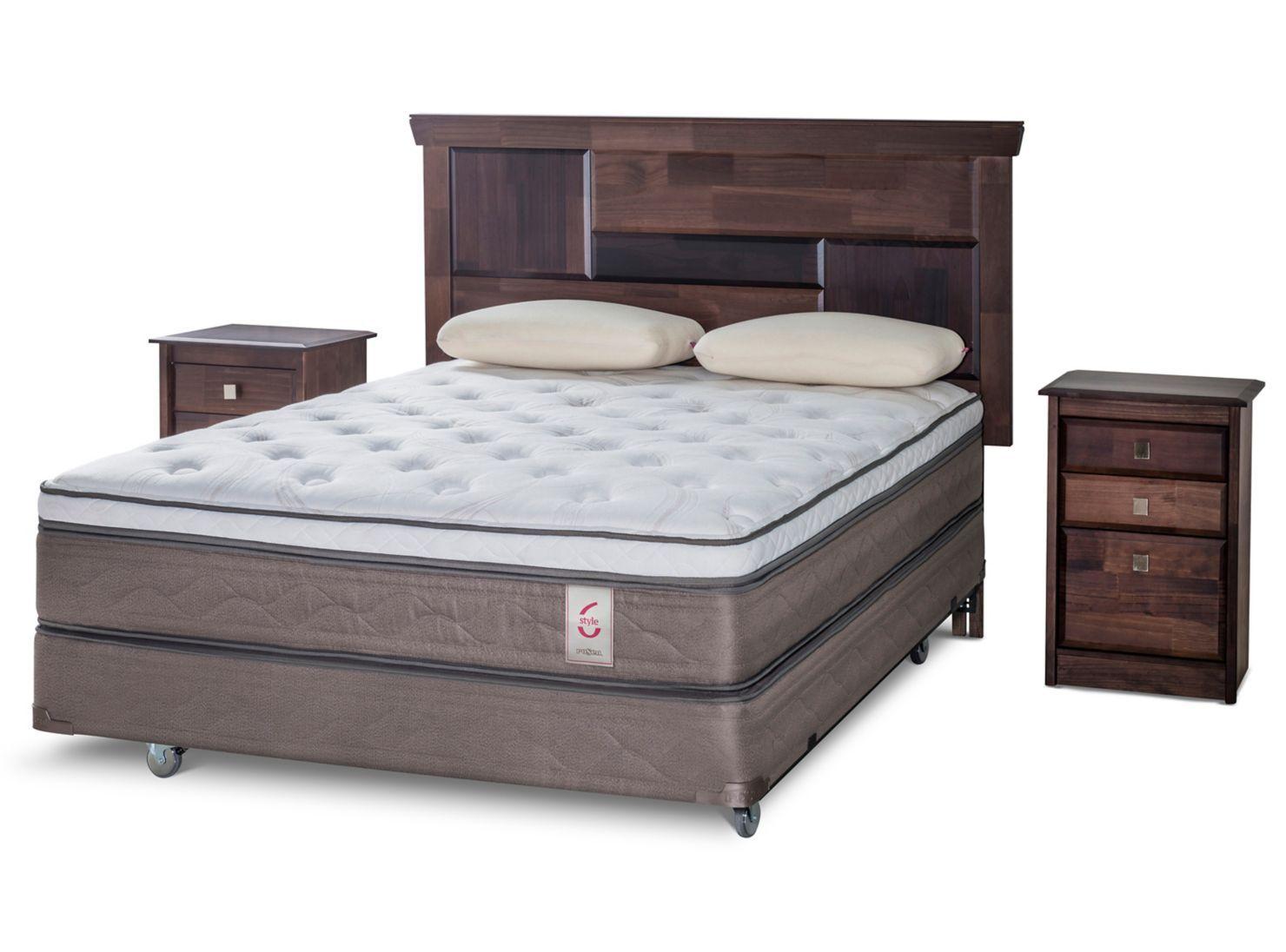 Box Spring New Style 6 2 Plazas + Set Doménico + Almohadas Memory Max-0