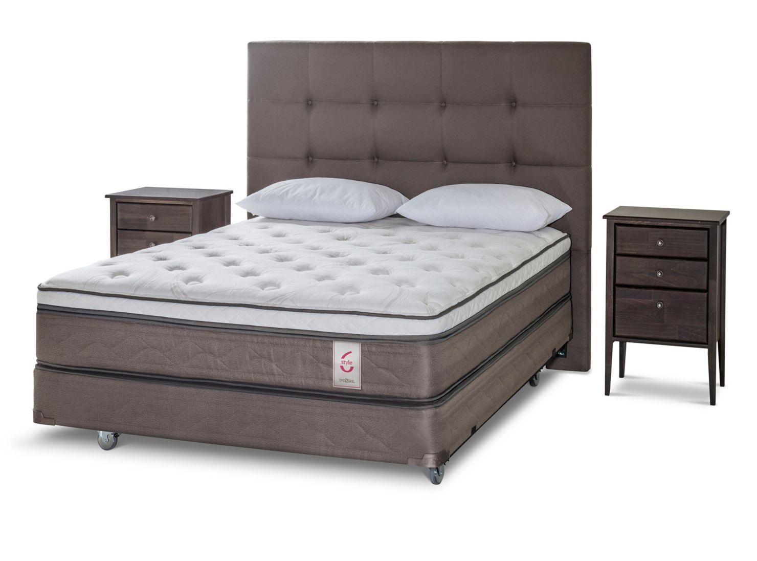 Box Spring New Style 6 2 Plazas + Set Issey + Almohadas-0