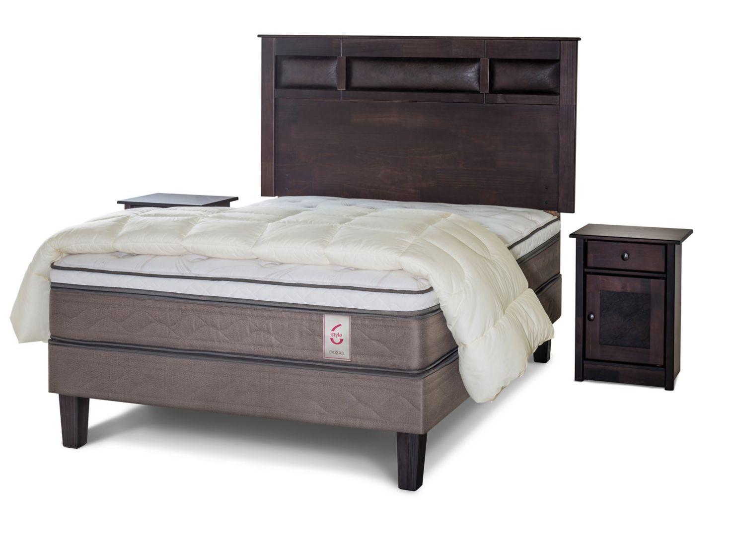 Cama Europea New Style 6 2 Plazas + Set Bilbao + Plumón-0