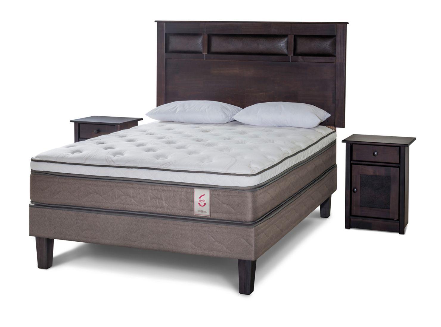 Cama Europea New Style 6 2 Plazas + Set Bilbao + Almohadas-0