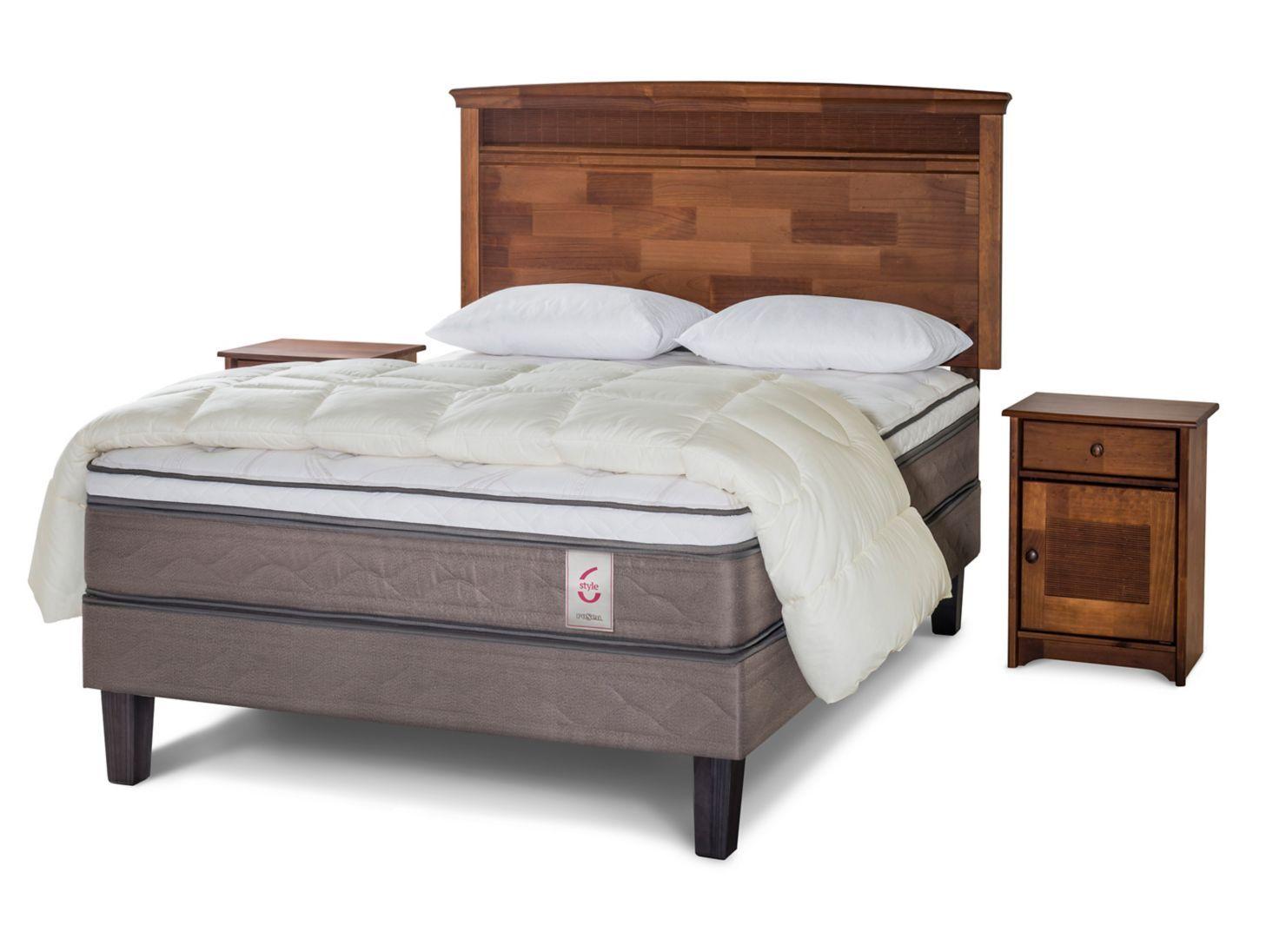 Cama Europea New Style 6 2 Plazas + Set Veneto + Plumón + Almohadas-0