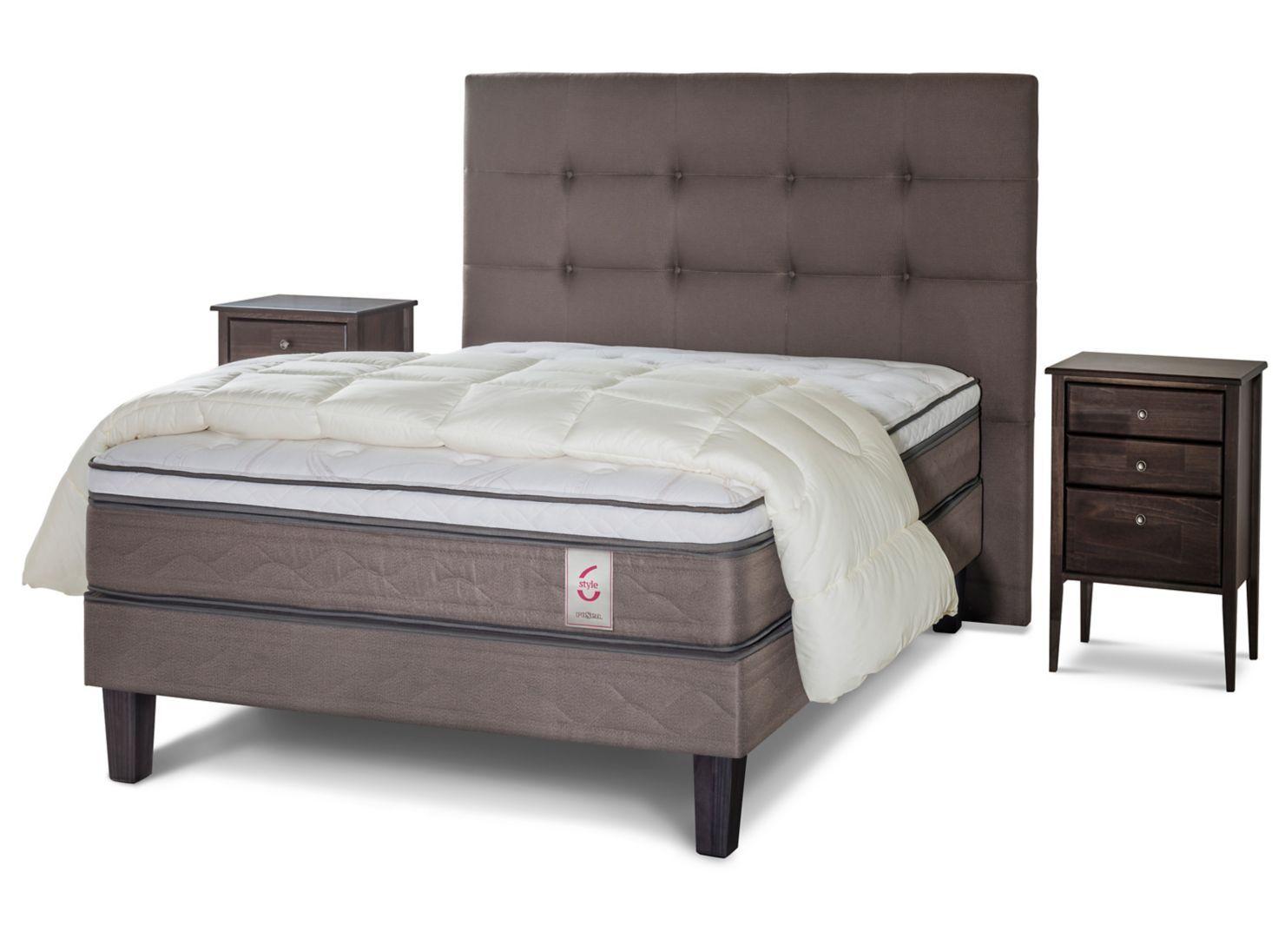 Cama Europea New Style 6 2 Plazas + Set Issey + Plumón-0
