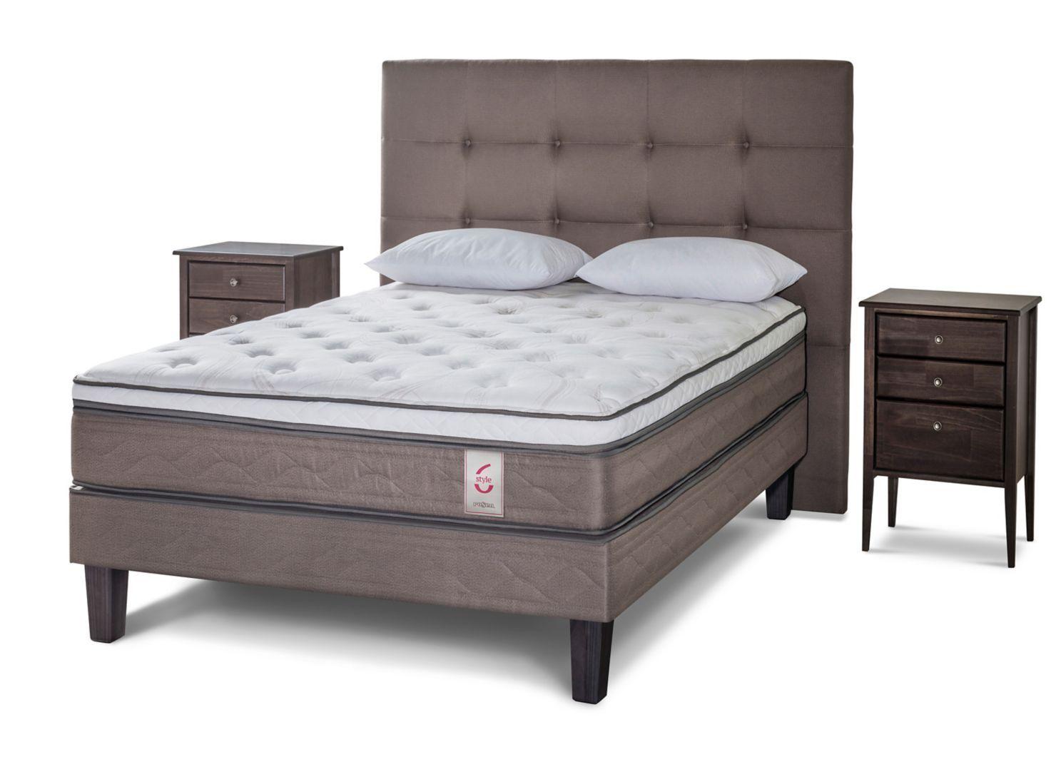 Cama Europea New Style 6 2 Plazas + Set Issey + Almohadas-0
