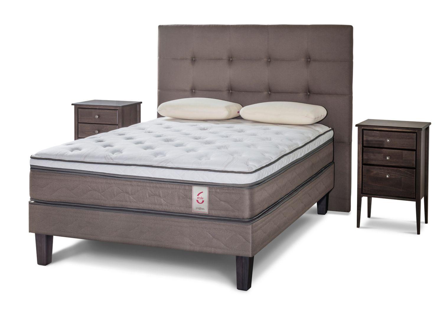 Cama Europea New Style 6 2 Plazas + Set Issey + Almohadas Memory Max-0