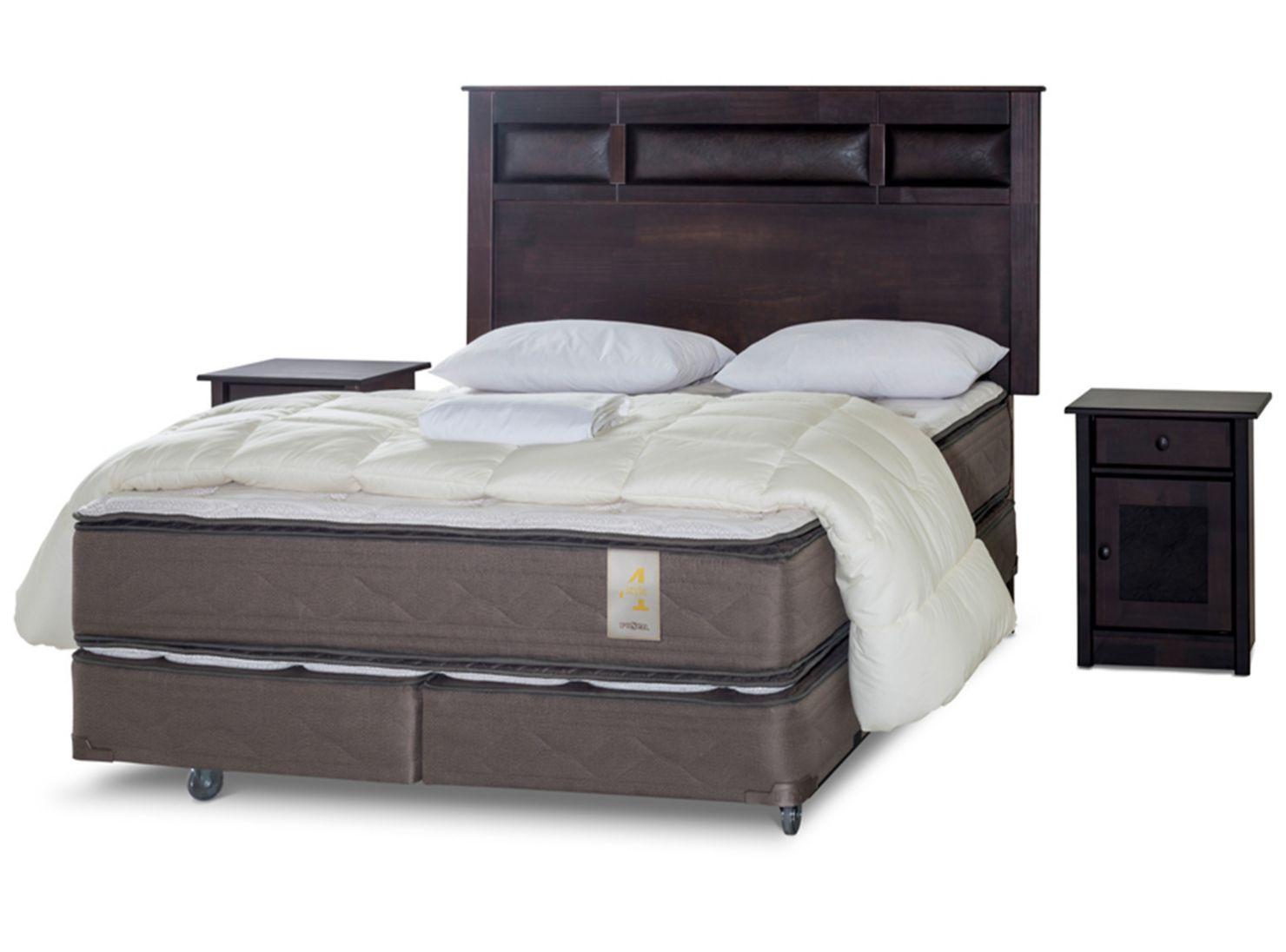 Box Spring New Style 4 2 Plazas Base Dividida + Set Bilbao + Set Textil-0