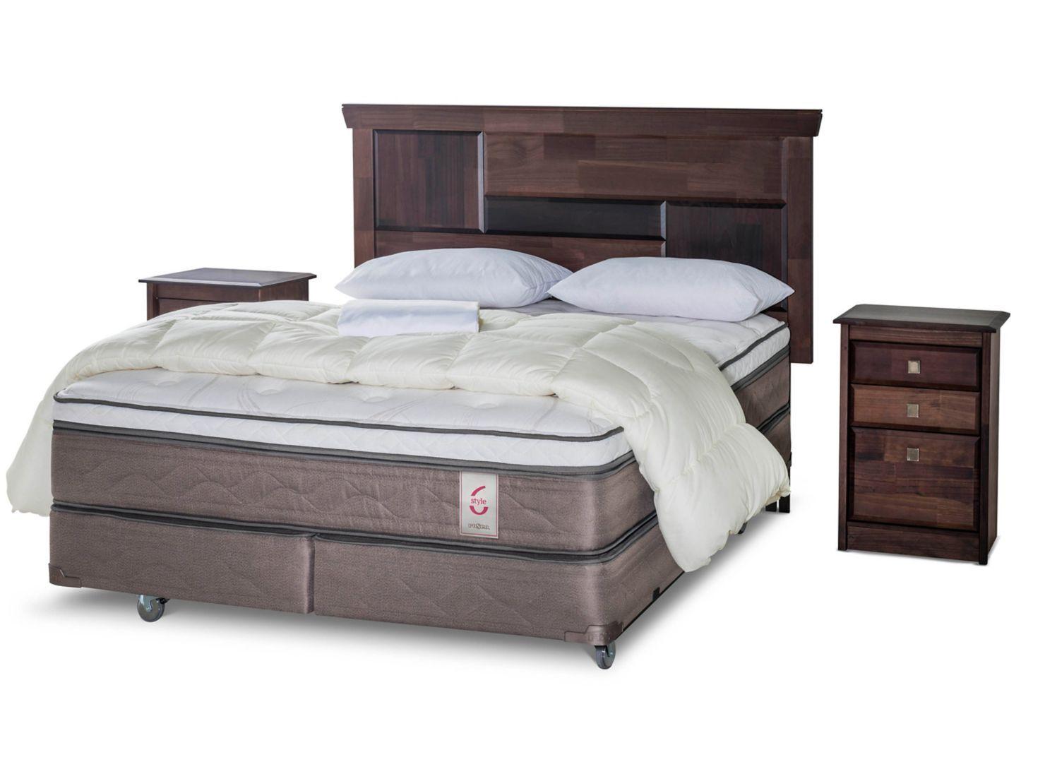 Box Spring New Style 6 2 Plazas Base Dividida + Set Doménico + Set Textil-0