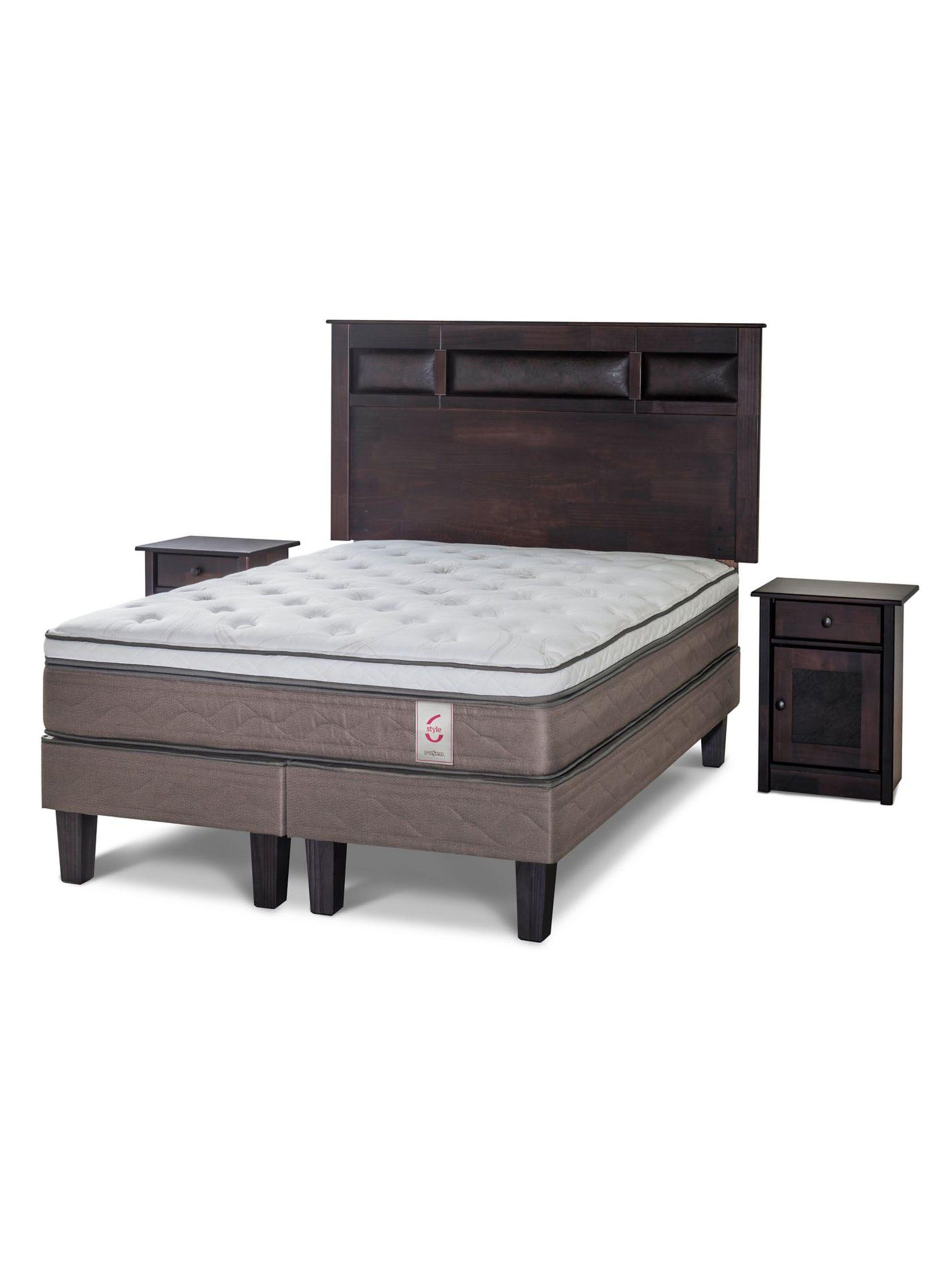Cama Europea New Style 6 2 Plazas Base Dividida + Set Bilbao-0