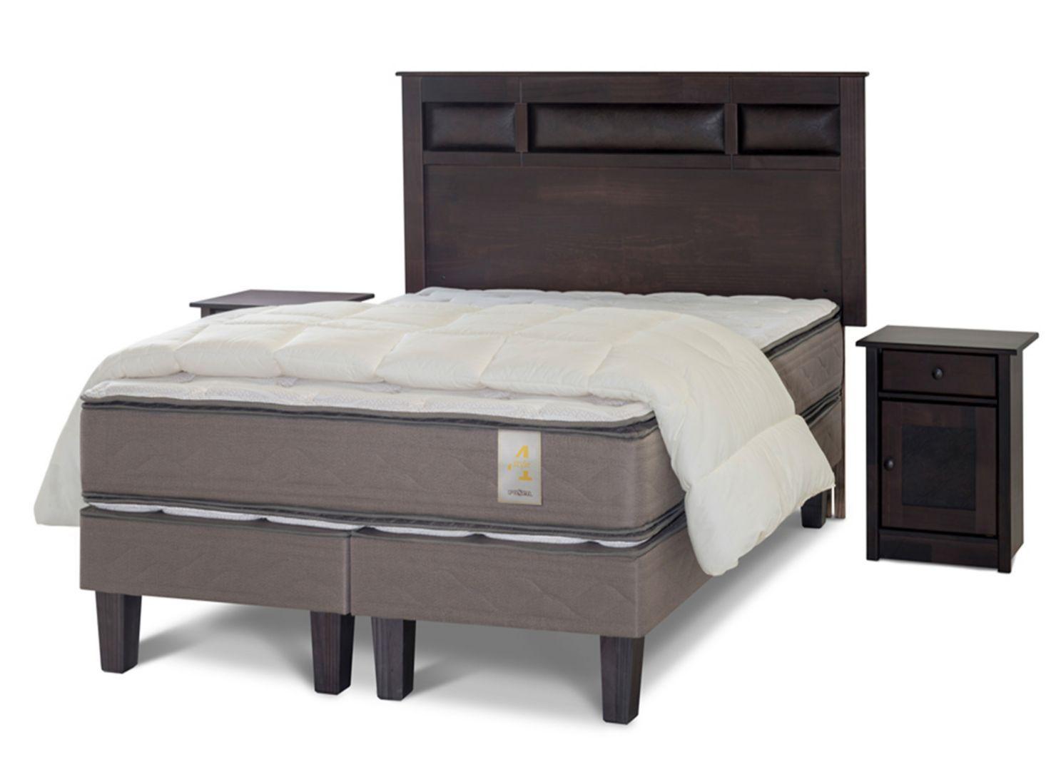 Cama Europea New Style 4 2 Plazas Base Dividida + Set Bilbao + Plumón-0