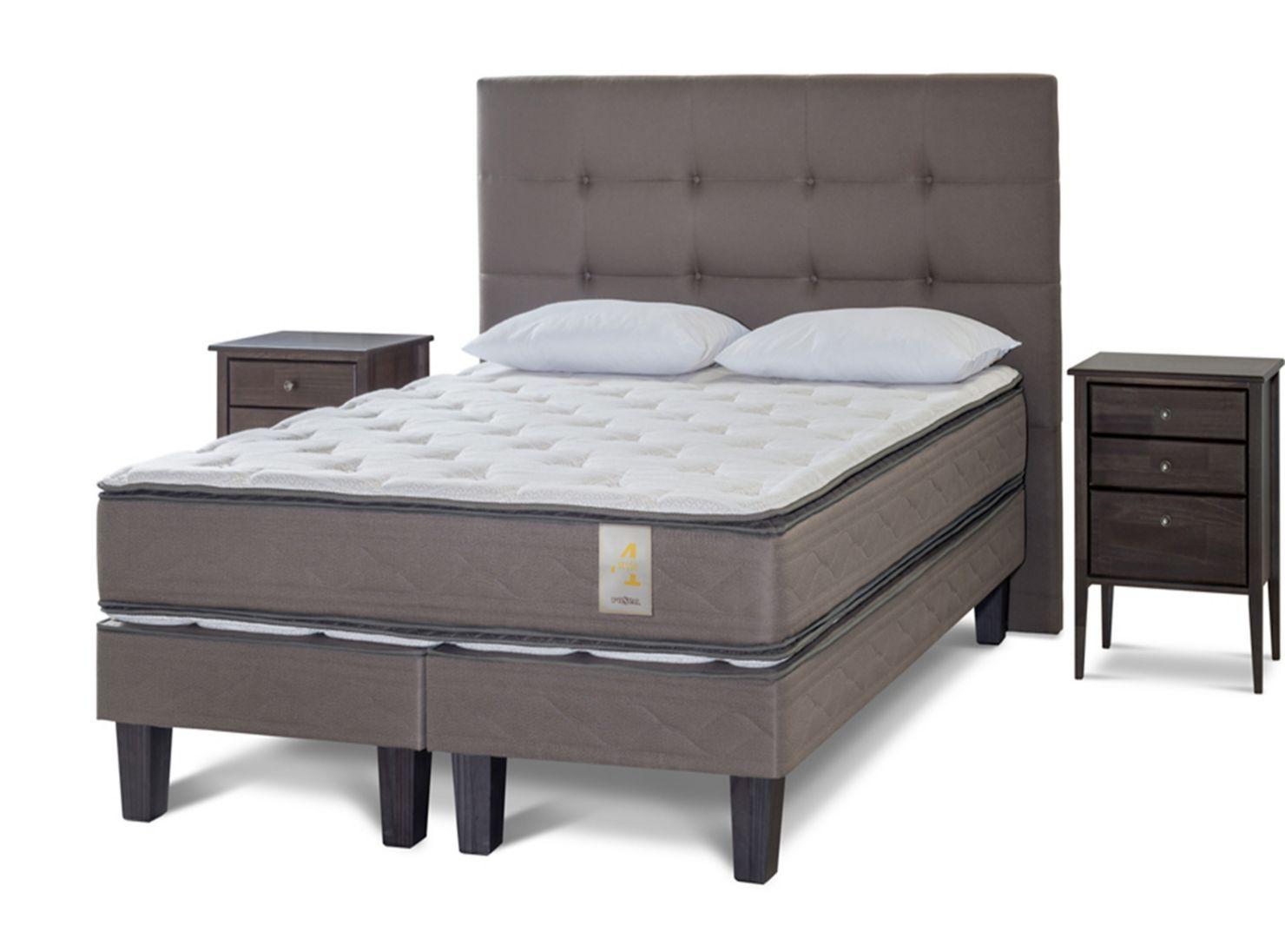 Cama Europea New Style 4 2 Plazas Base Dividida + Set Issey + Almohadas-0
