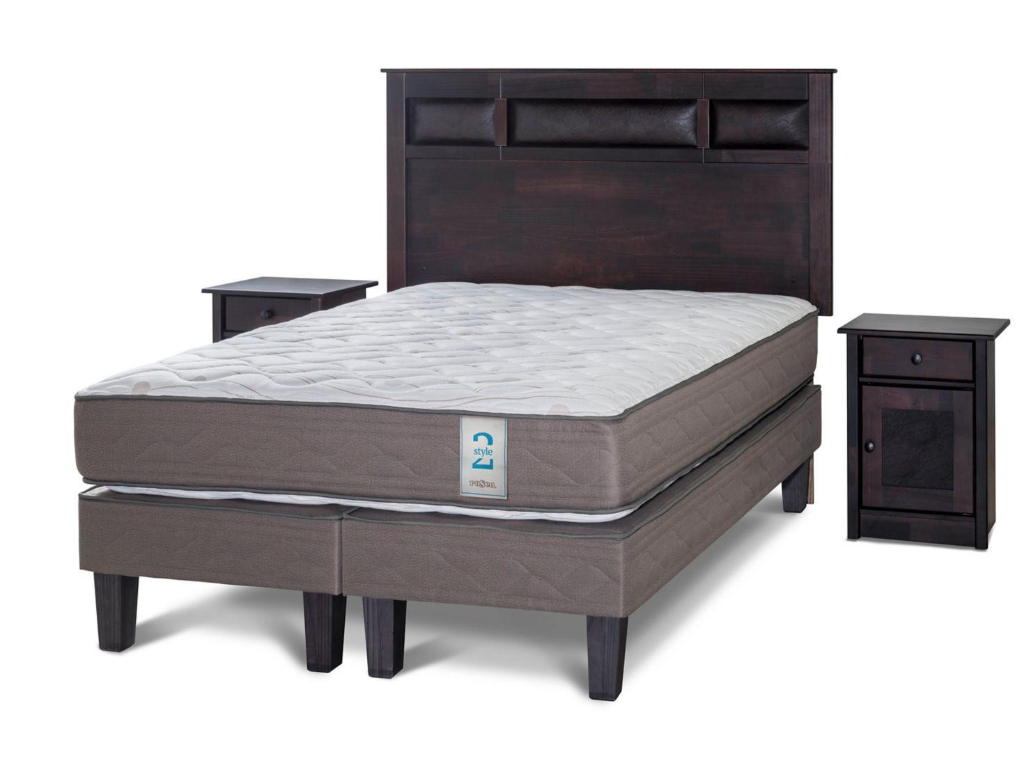 Cama Europea New Style 2 2 Plazas Base Dividida + Set Bilbao-0