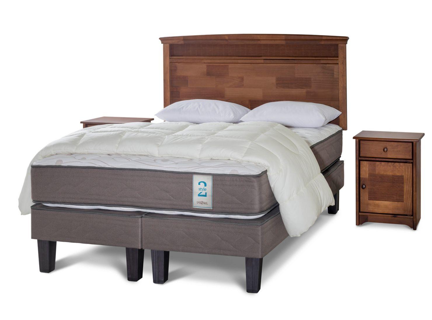 Cama Europea New Style 2 King + Set Veneto + Plumón + Almohadas-0