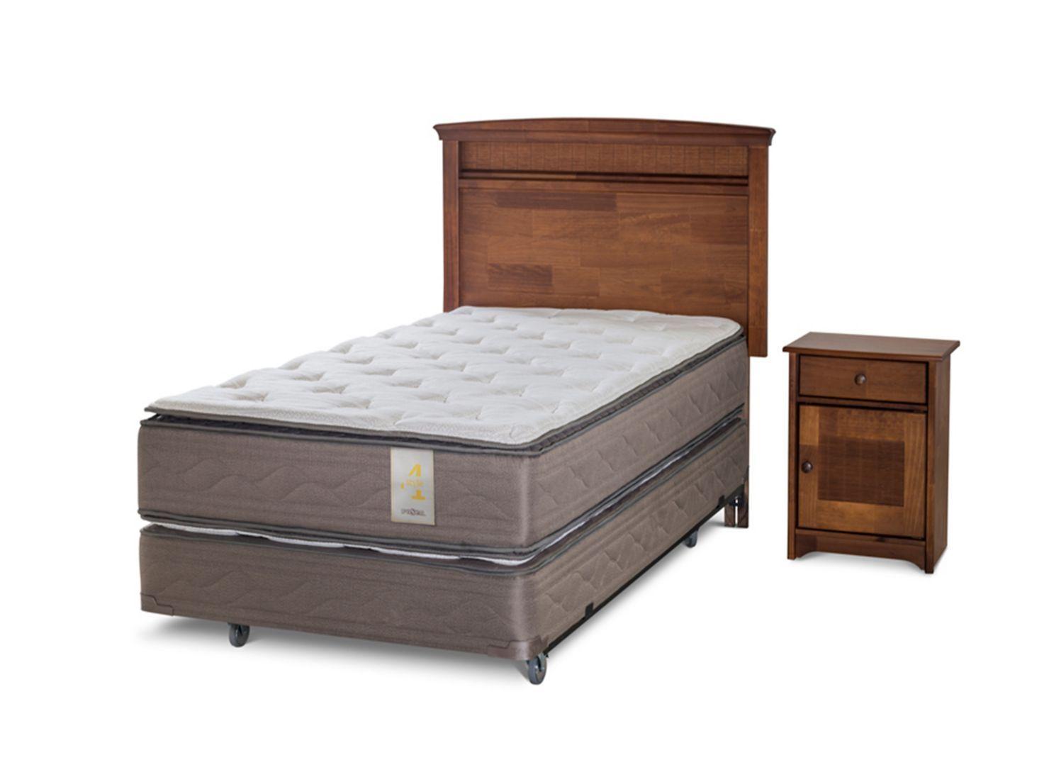 Box Spring New Style 4 1.5 Plazas + Set Veneto-0
