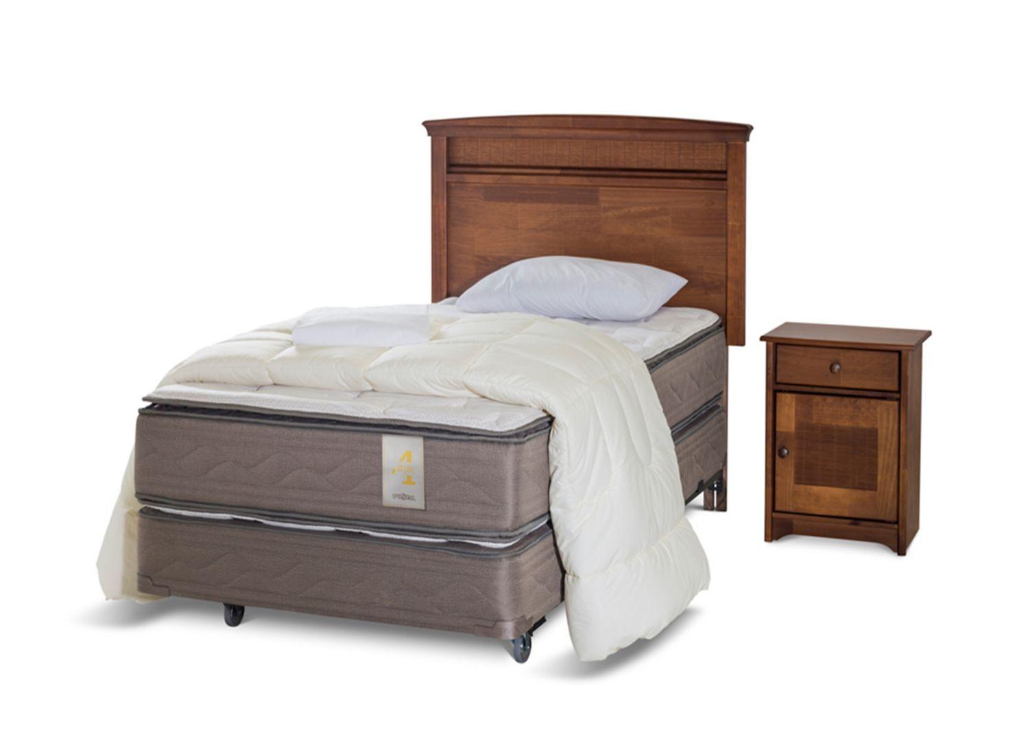 Box Spring New Style 4 1.5 Plazas + Set Veneto + Set Textil-0