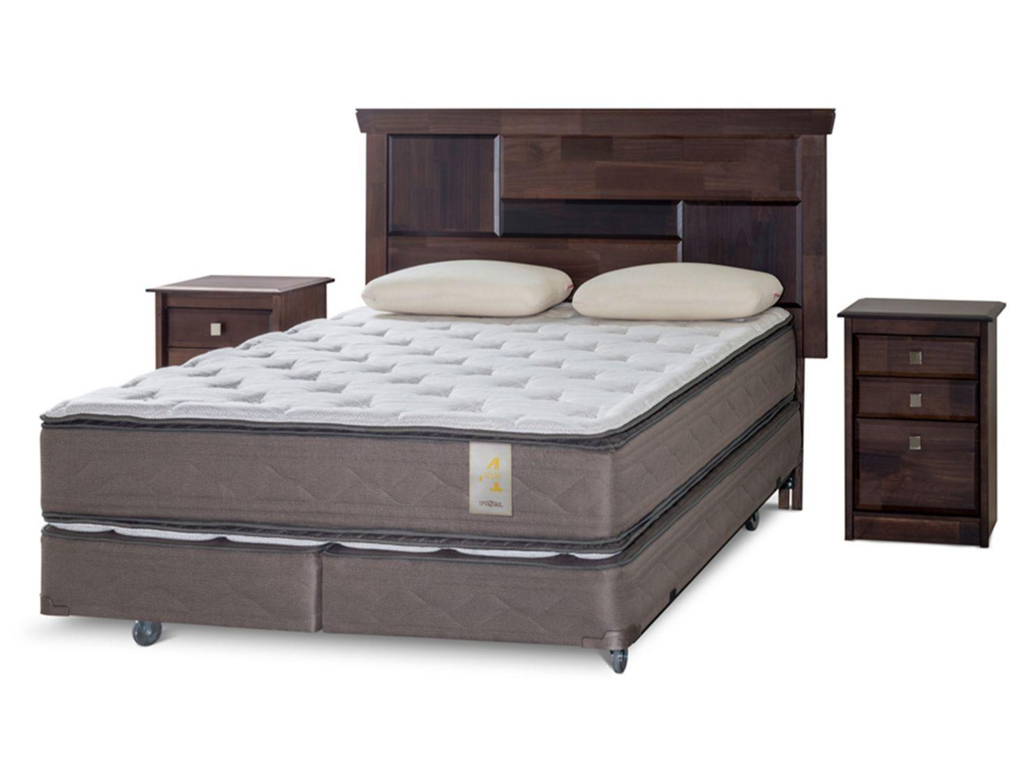 Box Spring New Style 4 King + Set Doménico + Almohadas Memory Max-0
