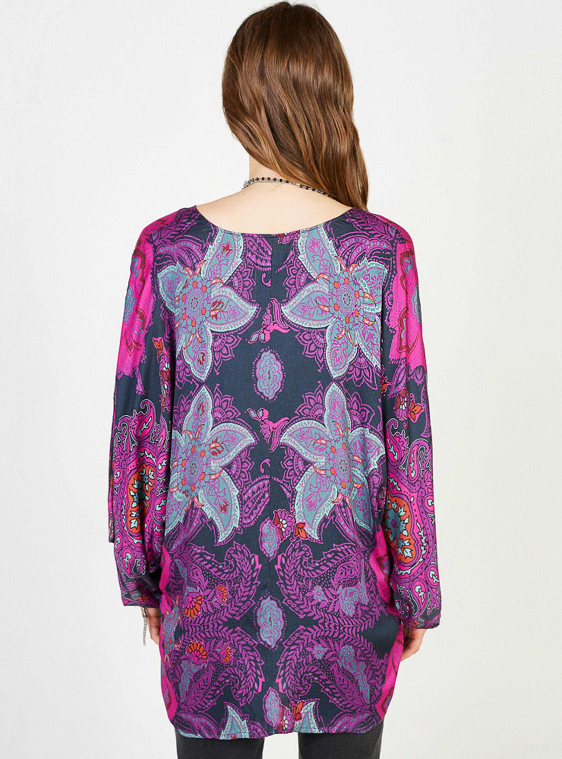 Blusa Nudo Print Manga Corta-1