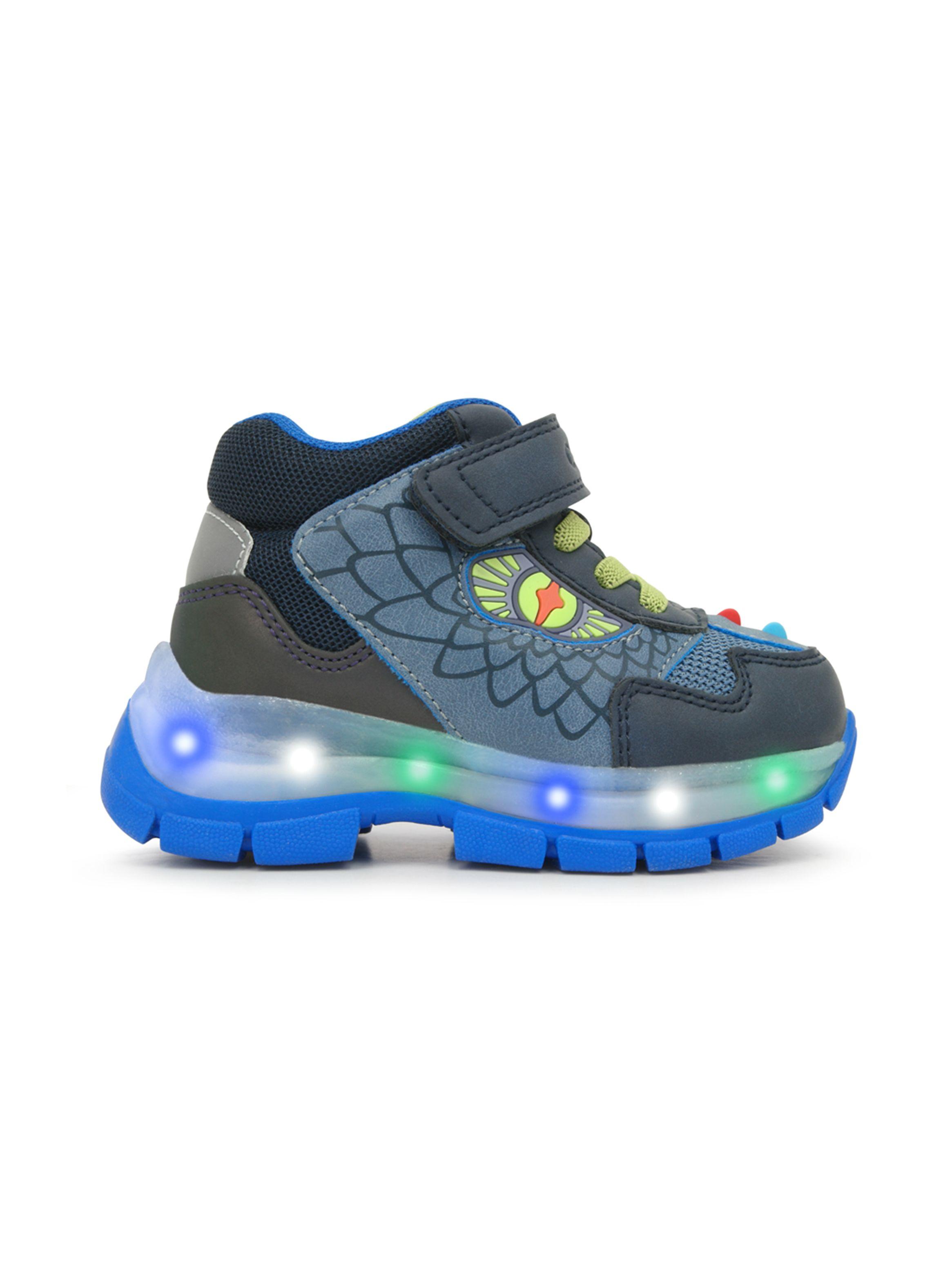 Zapatilla Urbana  Reptil  Luces Velcro Elastico Niño-0