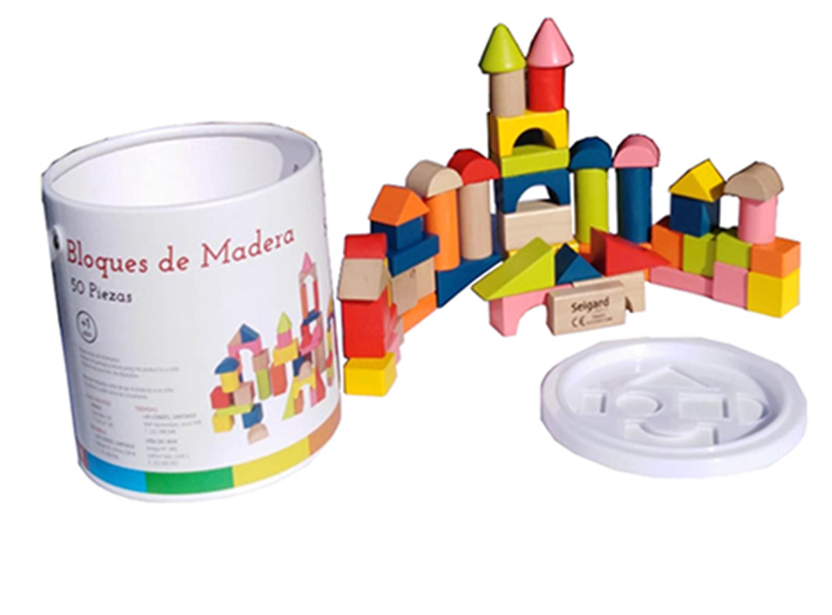 Set Seigard de Construcción Bloques de Madera 50 Piezas-0