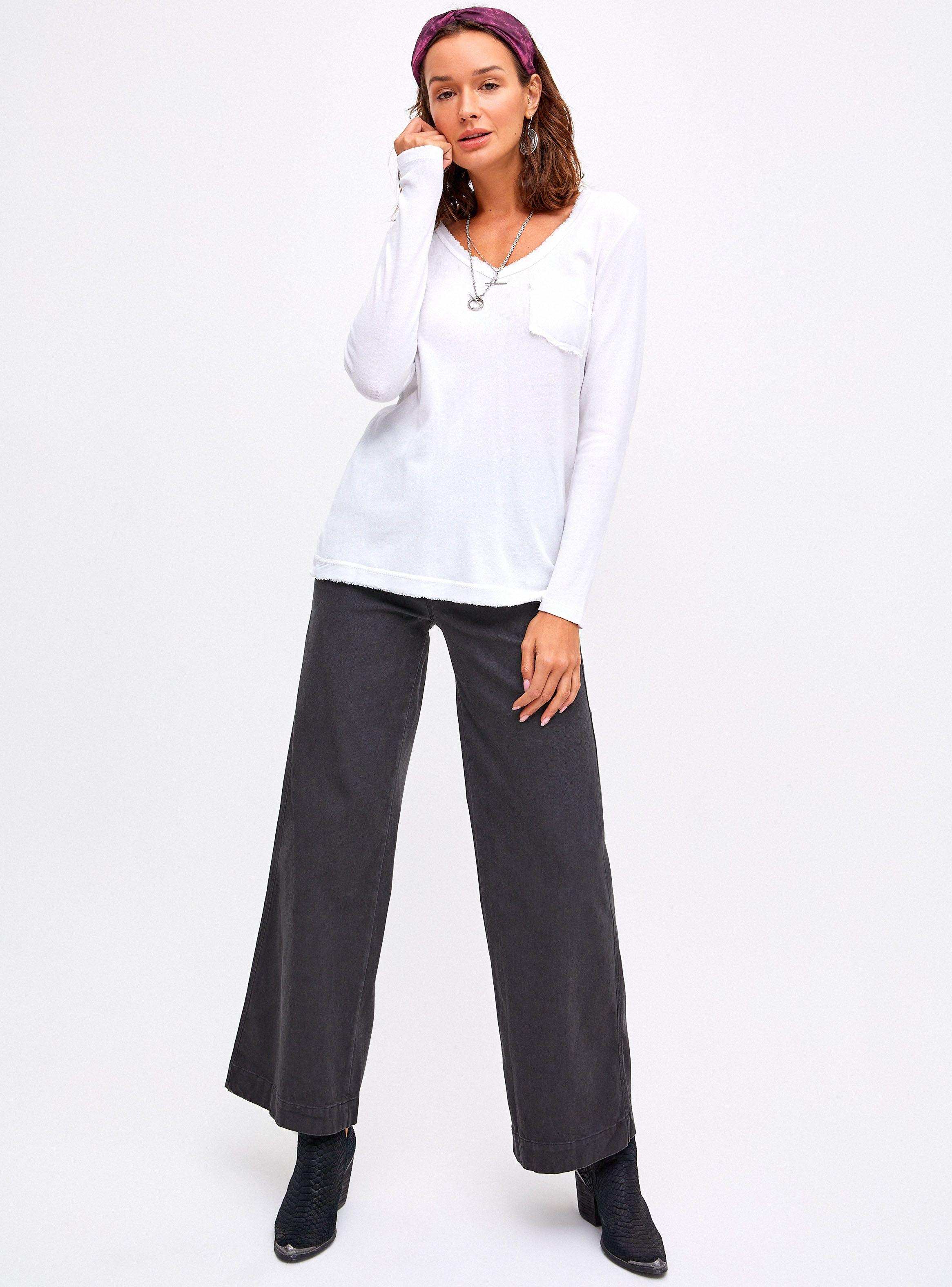 Polera Escote Bolsillo y Cuello Deshilachado-3