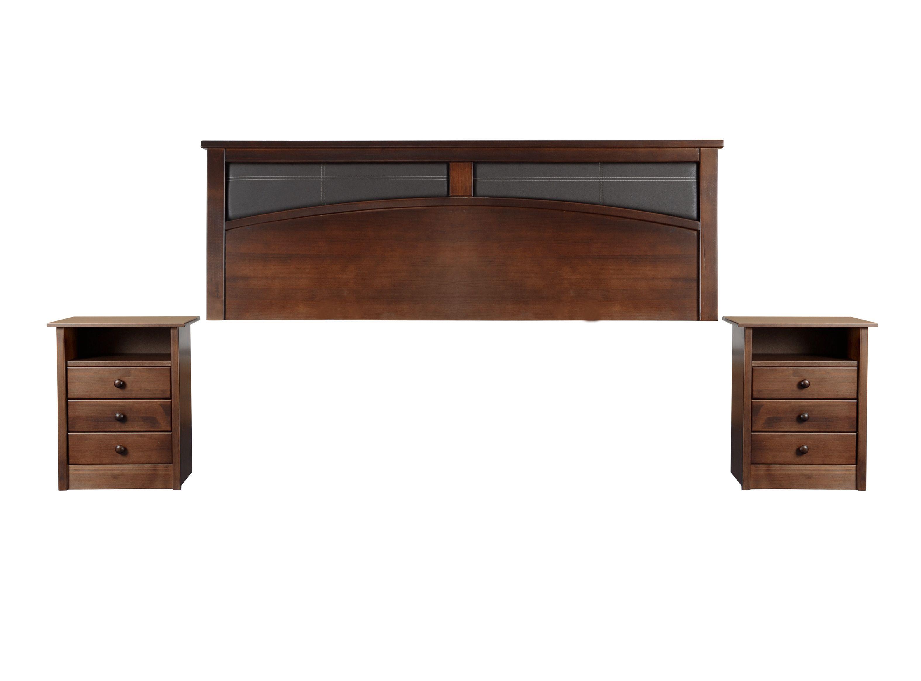 Set Muebles Dormitorio Castell: Respaldo  2 Plazas  + Veladores-0