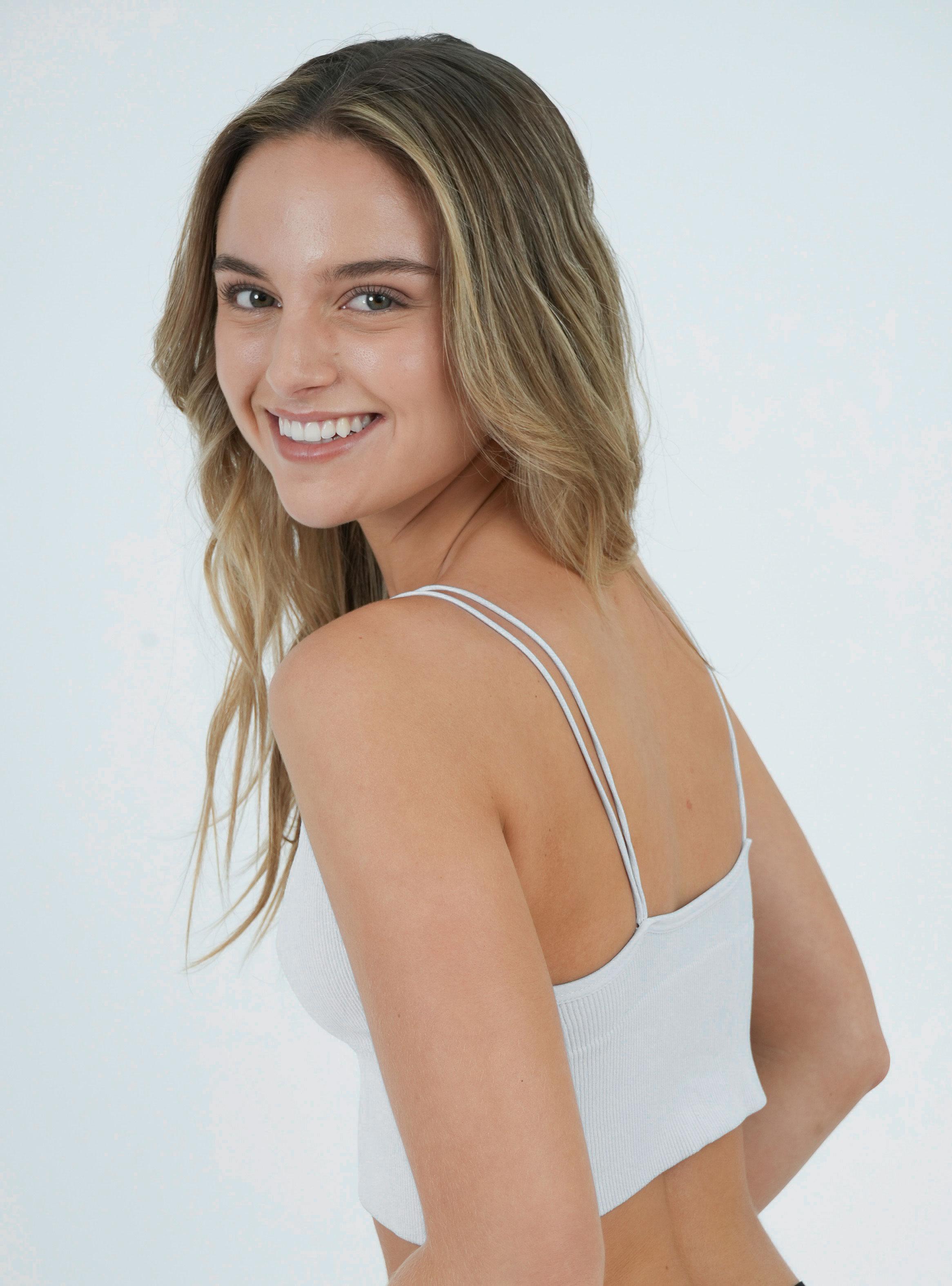 Bralette Top con Tirantes Finos Sólido-2