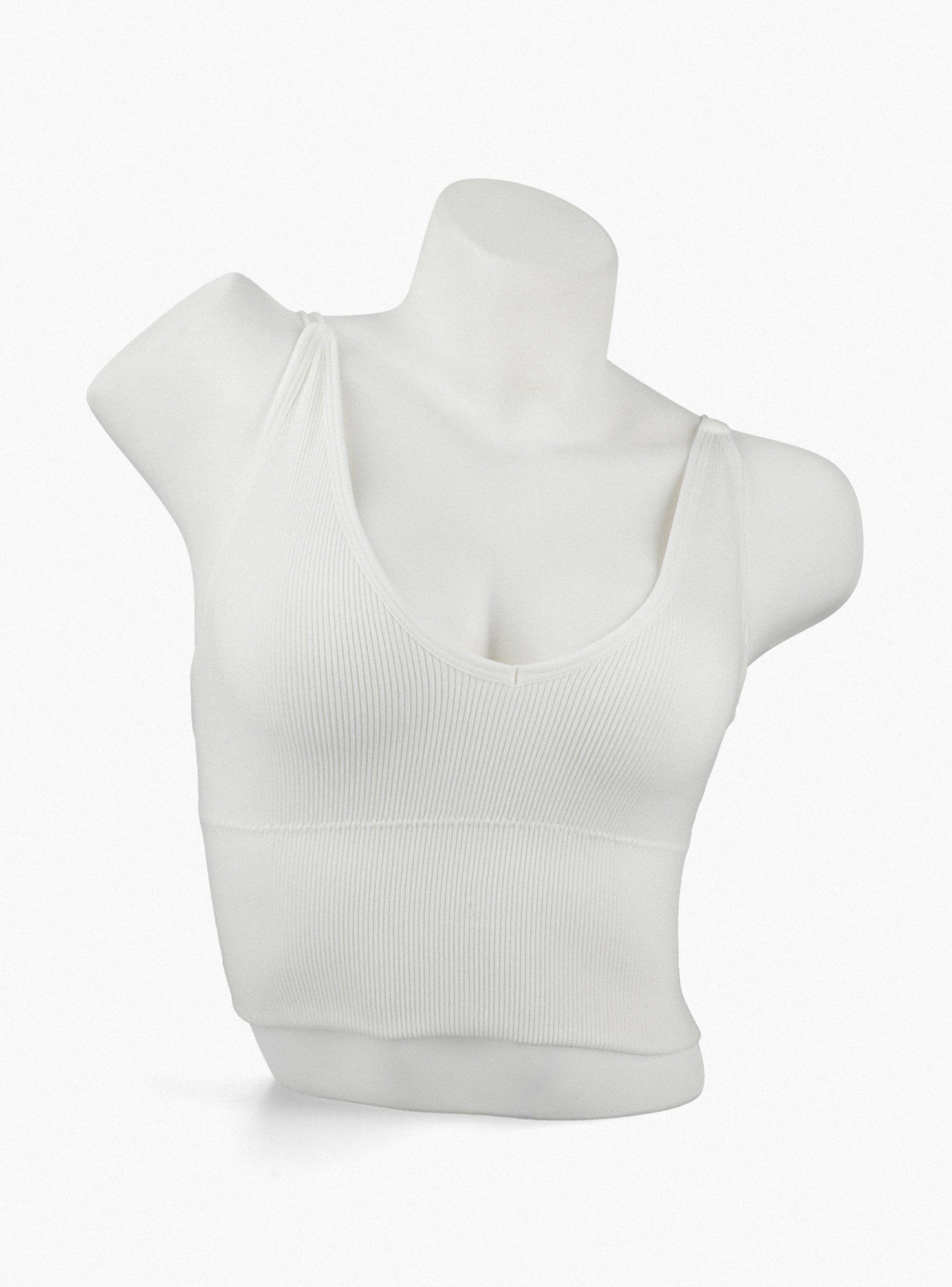 Bralette Top con Tirantes Finos Sólido-4