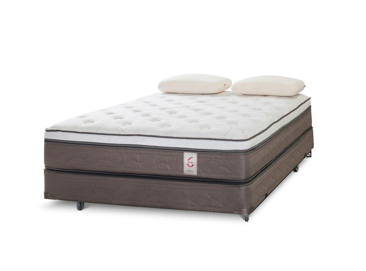 Box Spring New Style 6 2 Plazas + Almohadas Memory Max-0
